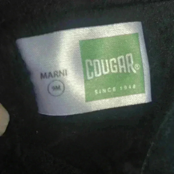 Cougar Marni Insulated Black Mid Calf Suede Zip Up Chunky Heel Boots Size 9M - Picture 5 of 7